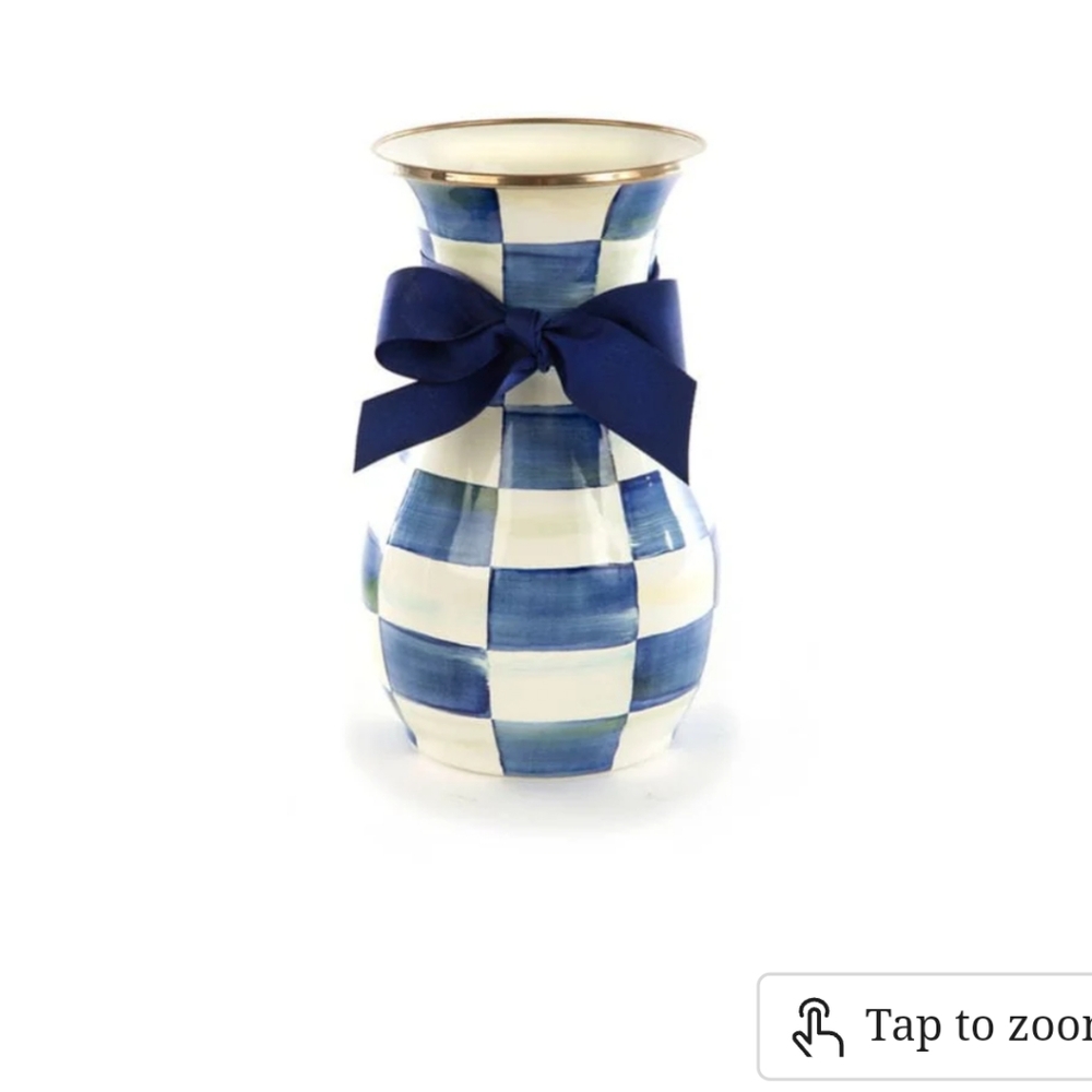 Mackenzie Childs Royal Check Vase